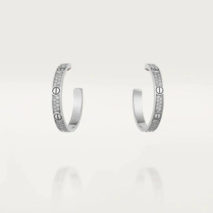 [Amore Jewelry]LOVE EARRINGS 3.6MM DIAMOND PAVED