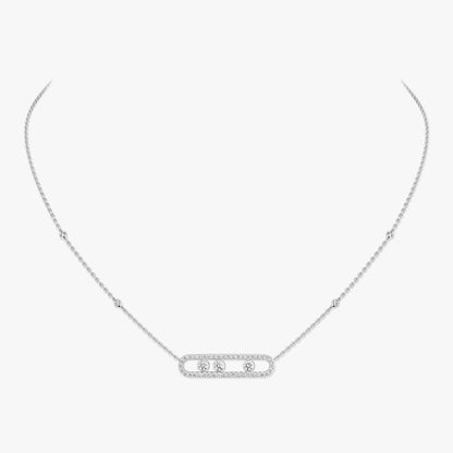 [Amore Jewelry] Move Pave_ Rose Gold Diamond Necklace