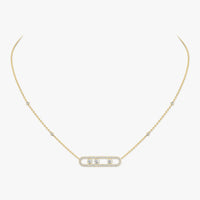[Amore Jewelry] Move Pave_ Rose Gold Diamond Necklace