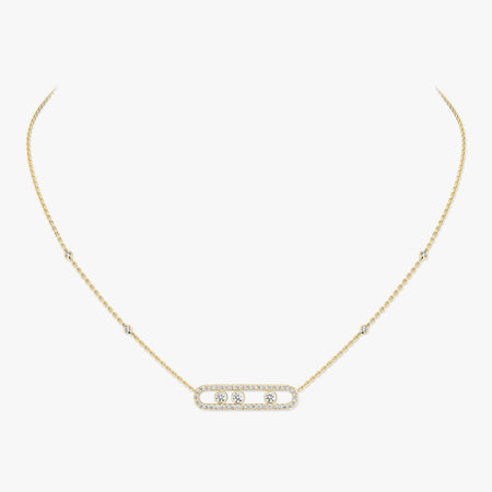 [Amore Jewelry] Move Pave_ Rose Gold Diamond Necklace