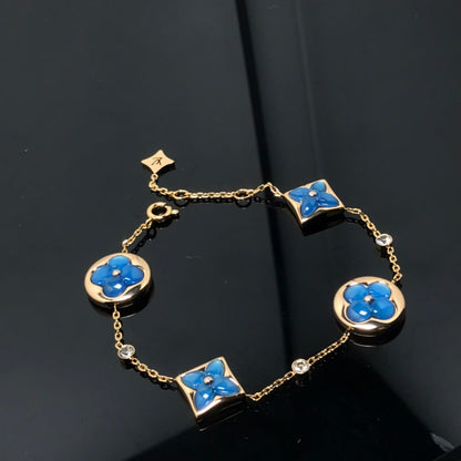 [Amore Jewelry]STAR AND SUN 4 MOTIF BLUE BRACELET