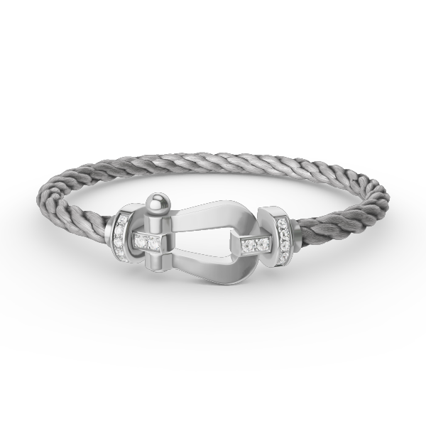 [Amore Jewelry]FORCE LARGE HORSESHOE HALF DIAMOND BRACELET SILVER