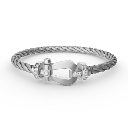 [Amore Jewelry]FORCE LARGE HORSESHOE HALF DIAMOND BRACELET SILVER