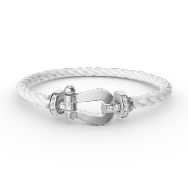 [Amore Jewelry]FORCE LARGE HORSESHOE HALF DIAMOND BRACELET SILVER